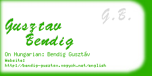 gusztav bendig business card