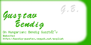 gusztav bendig business card